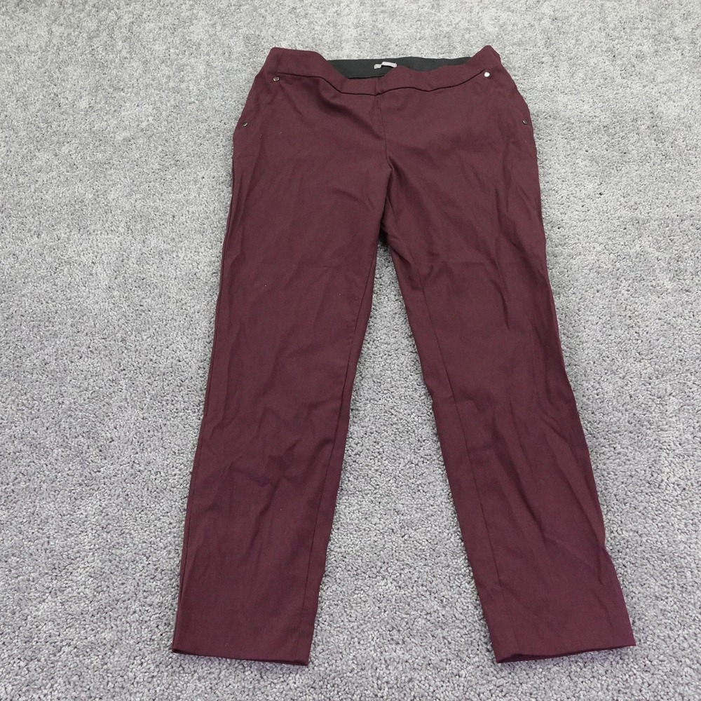 Maurices Dress Pants Womens 16W Maroon Pull On Stretch Career Slim Leg